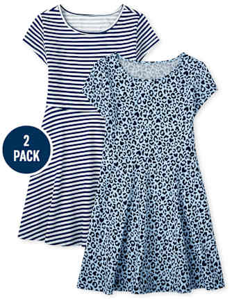 Girls Print Everyday Dress 2-Pack