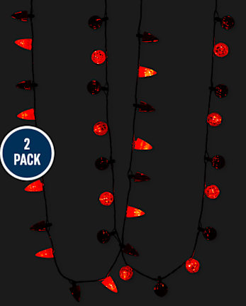 Paquete de 2 collares de calabaza con luces para niñas