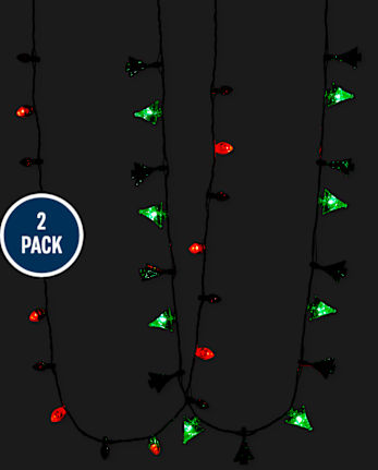 Girls Light Up Christmas Tree Necklace 2-Pack