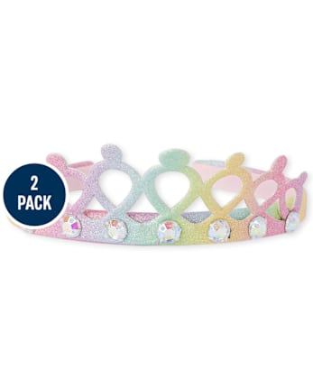 Toddler Girls Glitter Tiara Headband 2-Pack