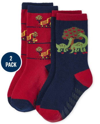 Toddler Boys Apple Crew Socks 2-Pack
