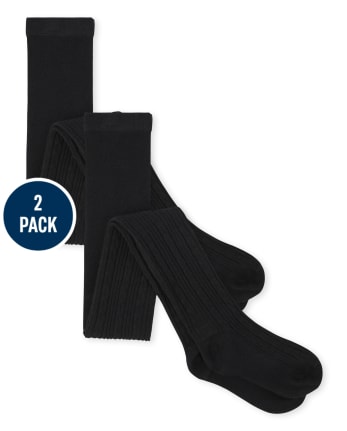 Girls Cable Knit Tights 2-Pack