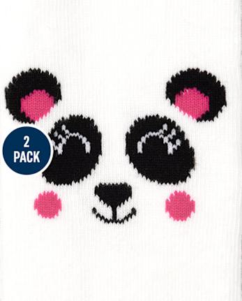 Pack de 2 medias de panda para niñas pequeñas