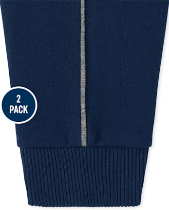 Toddler Boys Side Stripe Fleece Jogger Pants 2-Pack