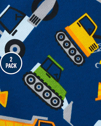 Baby And Toddler Boys Construction Fleece Jogger Pants 2-Pack