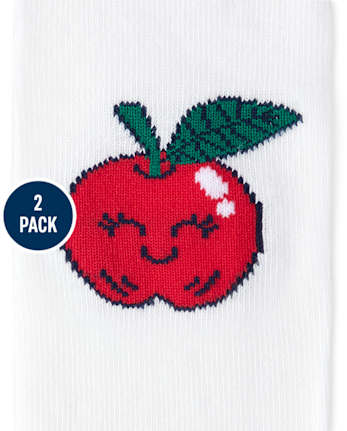 Toddler Girls Apple Tights 2-Pack