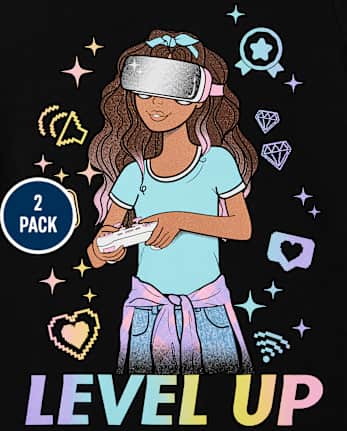 Girls Girl Graphic Tee 2-Pack