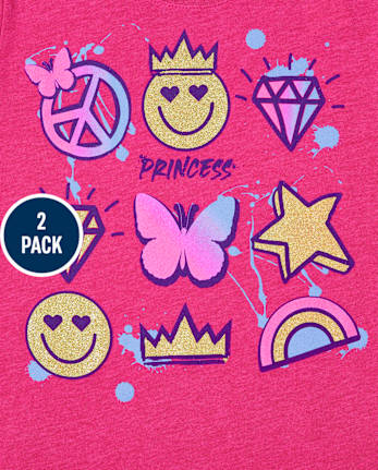 Girls Princess Graphic Tee 2-Pack