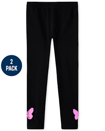 Girls Flip Sequin Fleece Lined Leggings 2-Pack