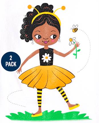 Lot de 2 t-shirts graphiques pour bébé et toute-petite fille