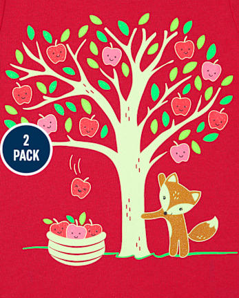 Toddler Girls Apple Graphic Tee 2-Pack