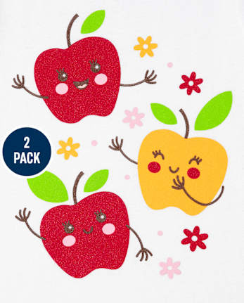 Toddler Girls Apple Graphic Tee 2-Pack
