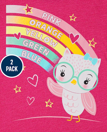 Baby And Toddler Girls Education Graphic Tee 2-Pack