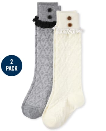 Girls Lace Boot Socks 2-Pack