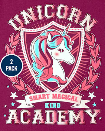Girls Unicorn Graphic Tee 2-Pack