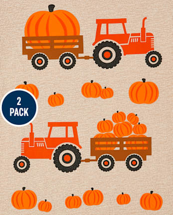 Paquete de 2 camisetas estampadas de otoño para niños pequeños