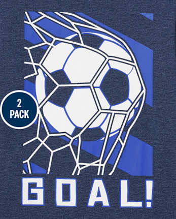 Paquete de 2 camisetas con gráfico de fútbol para niños