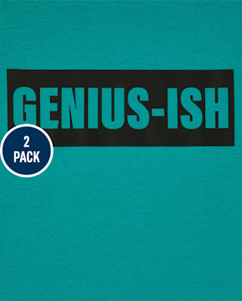 Paquete de 2 camisetas con gráfico Genius para niños