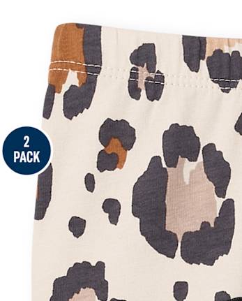 Baby Girls Leopard Tutu Leggings 2-Pack
