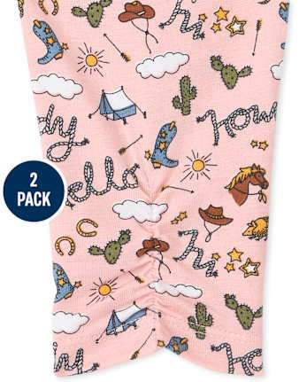 Pack de 2 pantalones con volantes de vaquera para bebé niña