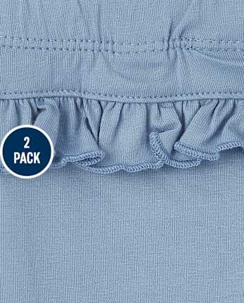 Pack de 2 pantalones con volantes de vaquera para bebé niña