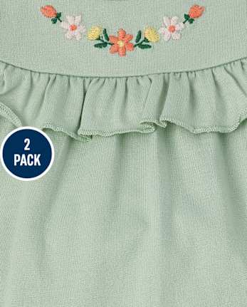 Lot de 2 combinaisons à fleurs pour bébé fille