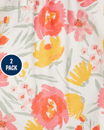 Lot de 2 combinaisons à fleurs pour bébé fille