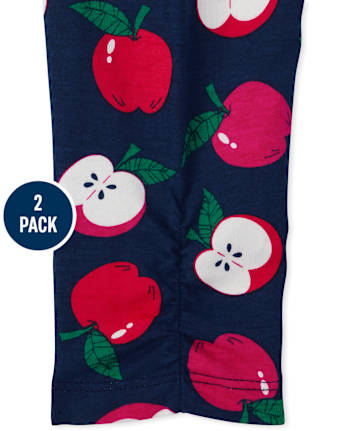 Baby Girls Apple Ruffle Pants 2-Pack