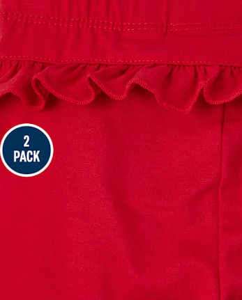 Baby Girls Apple Ruffle Pants 2-Pack
