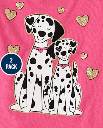 Toddler Girls Dalmatian Top 2-Pack