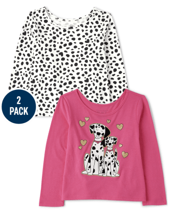 Toddler Girls Dalmatian Top 2-Pack