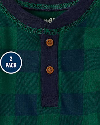 Baby Boys Buffalo Plaid Thermal Romper 2-Pack