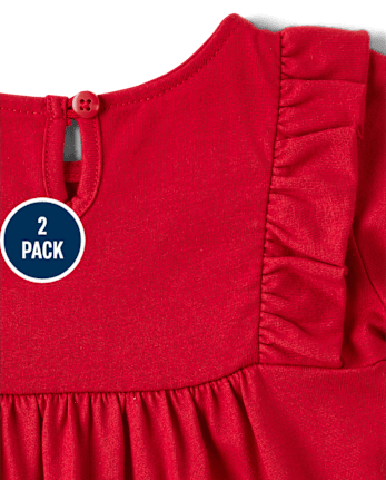 Pack de 2 monos con volantes y estampado floral para bebé niña