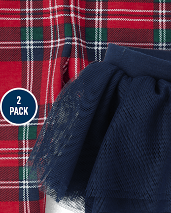 Baby Girls Plaid Tutu Pants 2-Pack
