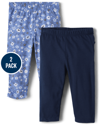 Baby Girls Floral Ruffle Pants 2-Pack