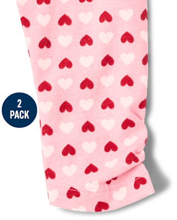 Baby Girls Heart Leggings 2-Pack