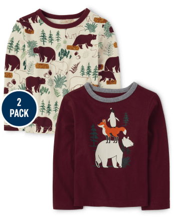 Toddler Boys Bear Top 2-Pack