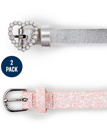 Paquete de 2 cinturones holográficos para niñas