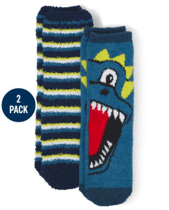 Lot de 2 paires de chaussettes douillettes Dino pour garçon