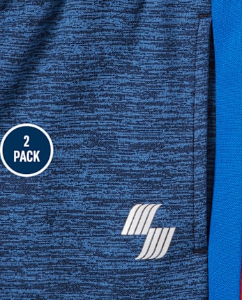 Boys Side Stripe Performance Jogger Pants 2-Pack