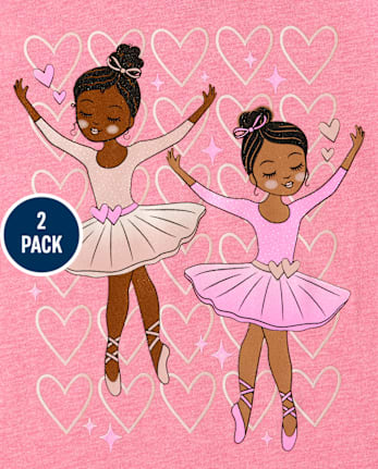 Baby And Toddler Girls Princess Graphic Tee 2-Pack