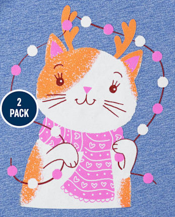 Baby And Toddler Girls Animal Graphic Tee 2-Pack