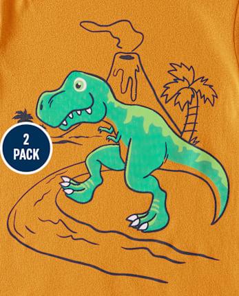 Baby And Toddler Boys Dino Graphic Tee 2-Pack