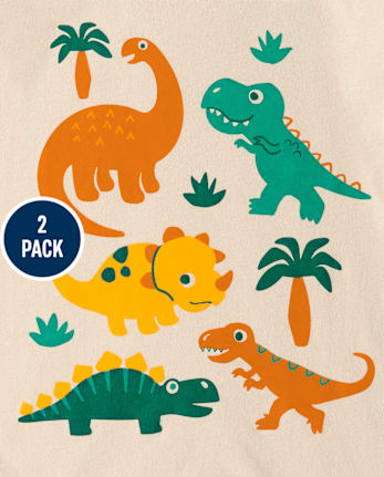 Baby And Toddler Boys Dino Graphic Tee 2-Pack