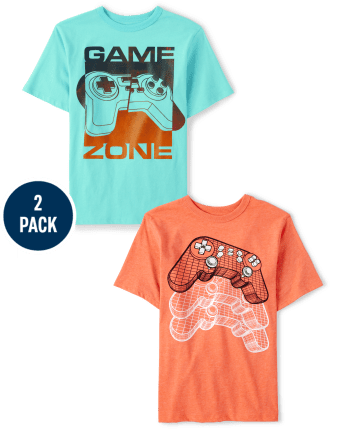 Boys Short Sleeve 'Game Mode' And Video Game Controller Graphic