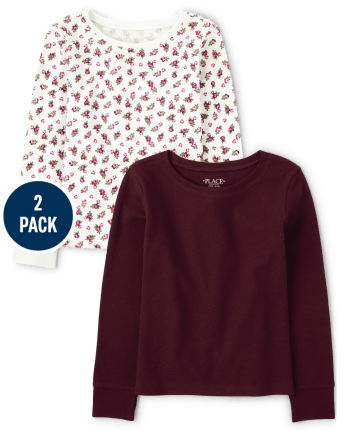 Girls Floral Thermal Top 2-Pack
