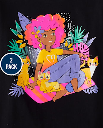 Girls Girl Graphic Tee 2-Pack
