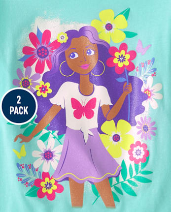 Girls Girl Graphic Tee 2-Pack