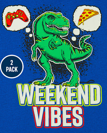 Boys Ninja Dino Snug Fit Cotton Pajamas 2-Pack