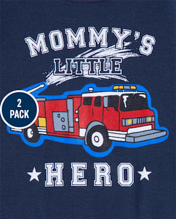 Baby And Toddler Boys Fire Truck Snug Fit Cotton Pajamas 2-Pack